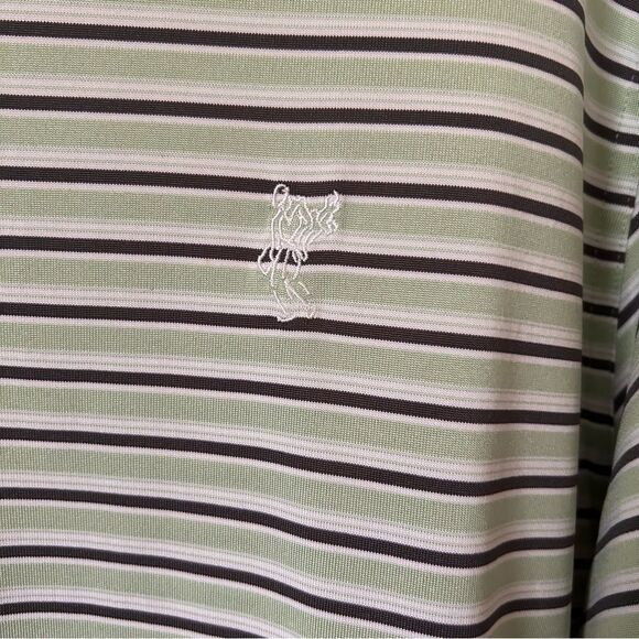 Ashworth Green Black White Striped Golf Polo Shirt XL - Picture 5 of 5